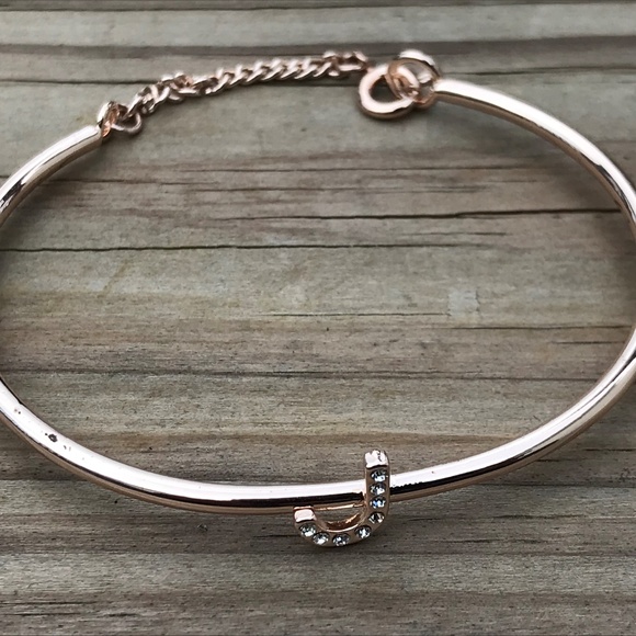 Mother Day Gift Women Bracelet Gold Hand Metal "J" - Picture 8 of 8